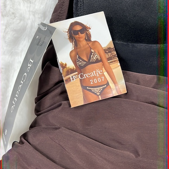 Be Creative Swimsuit Halter Style One piece Size 10 NWT Brown - Picture 7 of 10